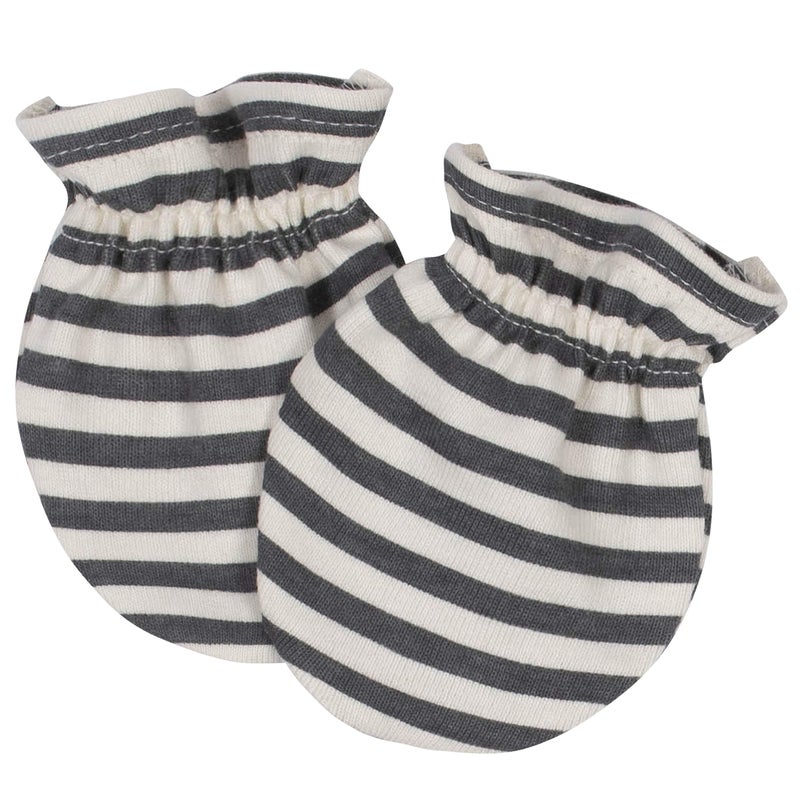 Grow by Gerber Baby Boys 4-Pack Mittens, Grey/Ivory/Orange, Newborn - Image 5
